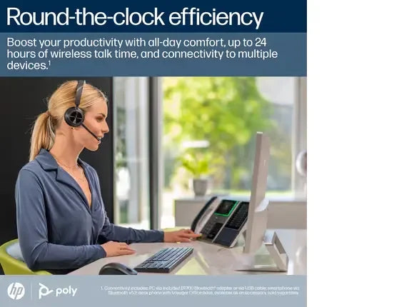 Headset HP Poly 4320-MS Teams Stereo + Suporte de carregamento - 77Z32AA