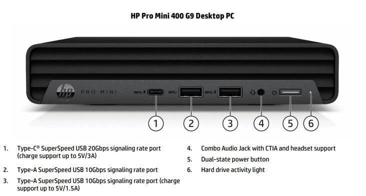 Desktop HP ProDesk HP 400 G9 Mini Intel i3 8GB 256GB SSD Windows 11 Pro - 8B9M2LA#AK4 - Mega Market
