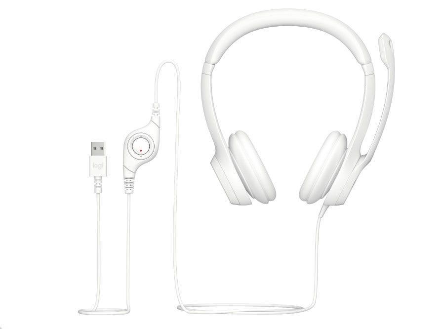 Headset Logitech H390 Branco Estéreo USB 981-001285 - Mega Market
