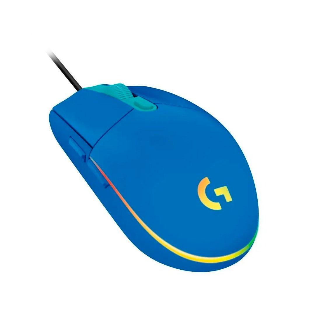 Mouse Gamer Logitech G203 Azul Lightsync USB 910-005795-C - Mega Market
