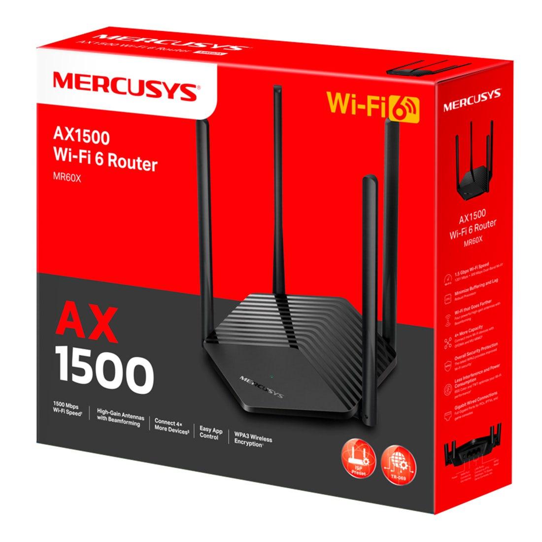 Roteador Mercusys Wireless MR60X Wi-Fi 6 AX1500 - MR60X - Mega Market
