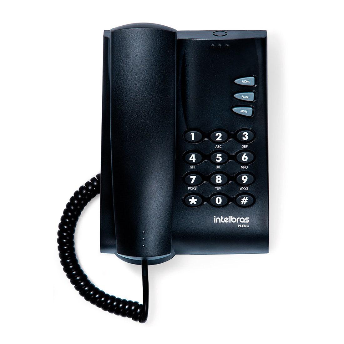 Telefone Intelbras c/Fio PLENO Preto 4080051 - Mega Market
